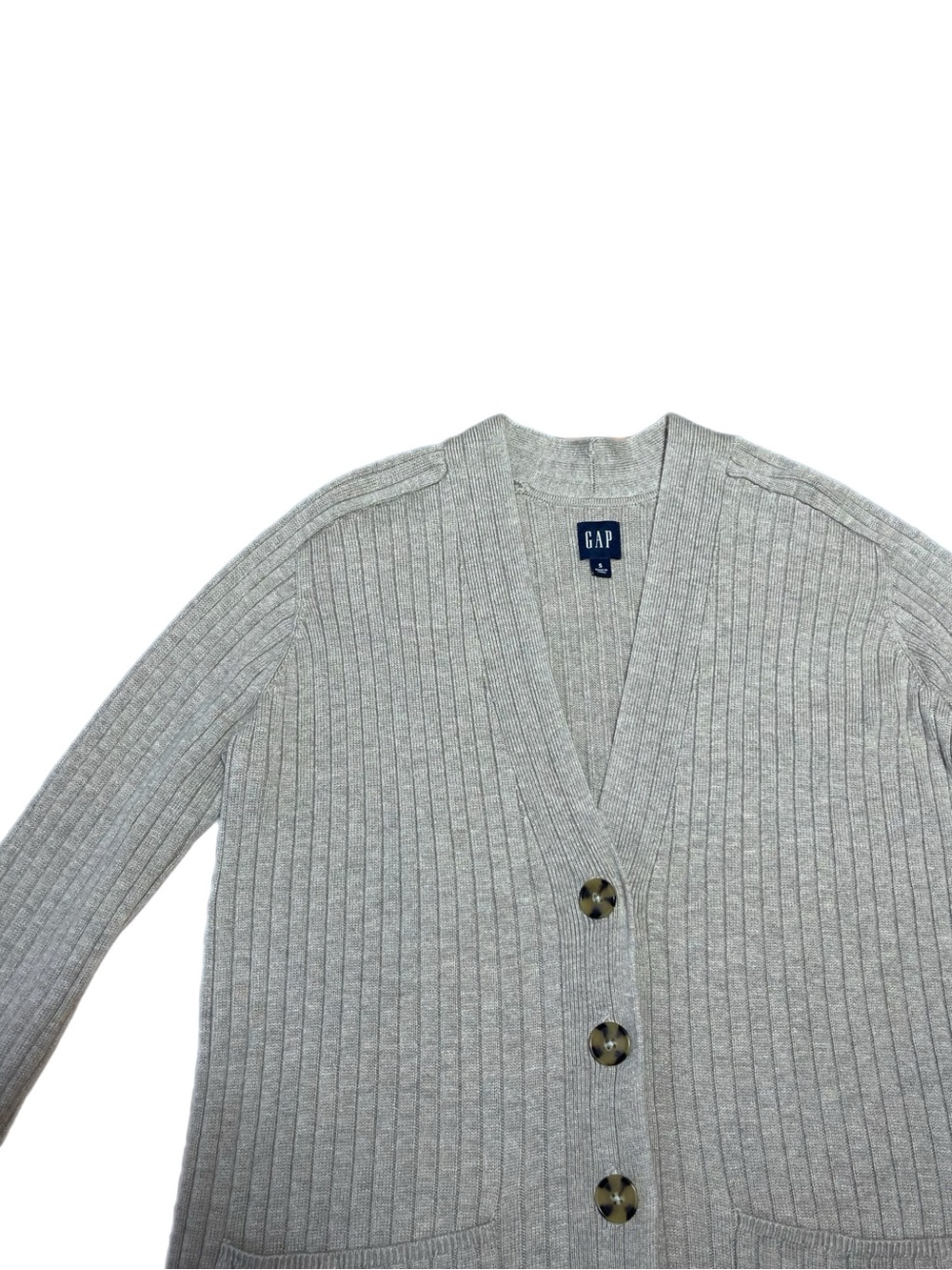 GAP Wool-Mix Ribbed Cardigan Sweater - Picture 2 of 7